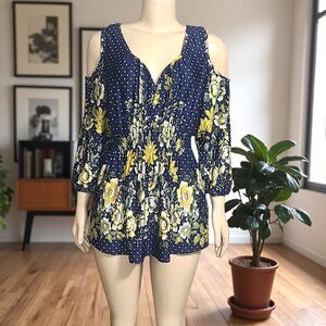 Harlow & Rose Floral Cold Shoulder Top